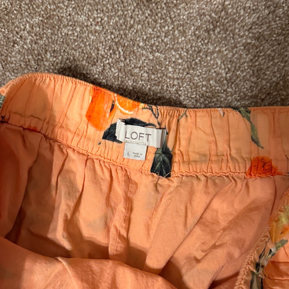 LOFT Peach Floral Skirt